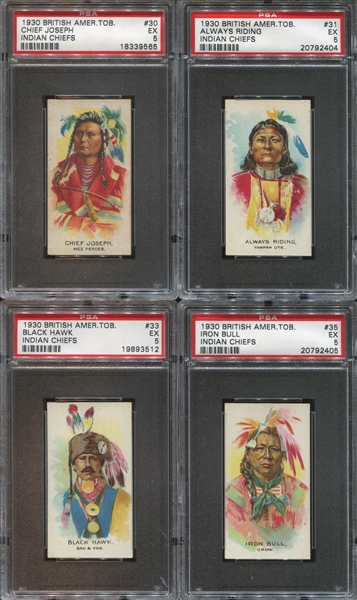 1930 B.A.T. American Indians Near Set (34/50) of PSA-Graded Cards