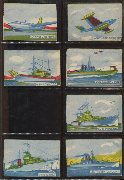 W673 A.J. Wildman Navy Ships & Airplanes Near Set (32/36) Cards