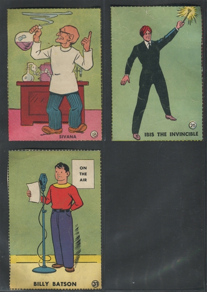 1940's Whiz Comics Lot of (15) Cards