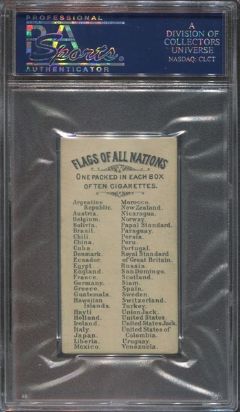 N9 Allen & Ginter Flags of Nations No S Variety England PSA4 VG-EX