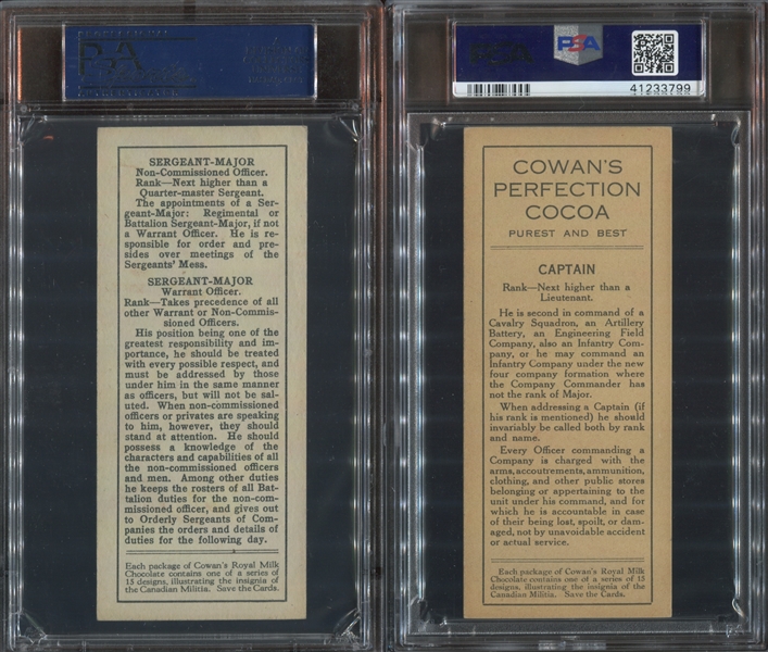 V15 Cowan's Insignia of Canadian Militia Lot of (2) PSA-Graded Cards