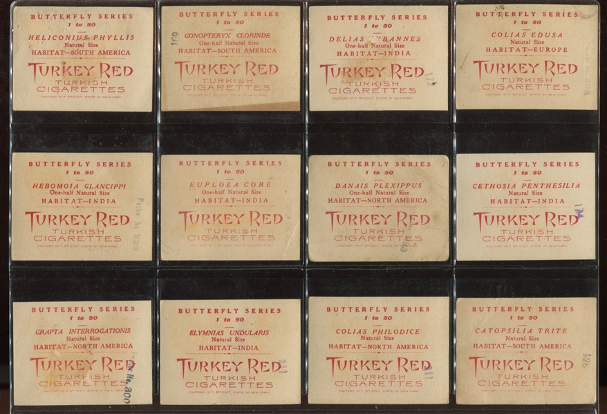 T48 Turkey Red Cigarettes Butterfly Series Complete set of (50) Cards