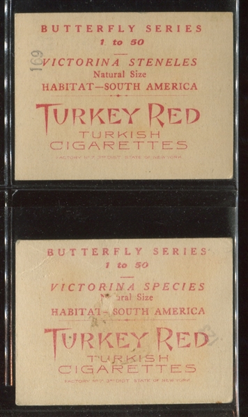 T48 Turkey Red Cigarettes Butterfly Series Complete set of (50) Cards