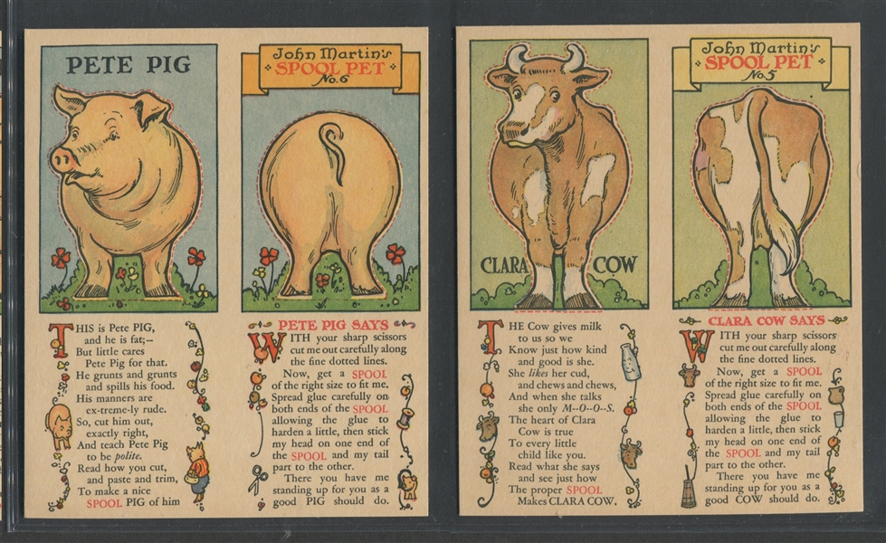 H771-1 Clark's John Martin's Spool Pets Complete Set of (6) Cards