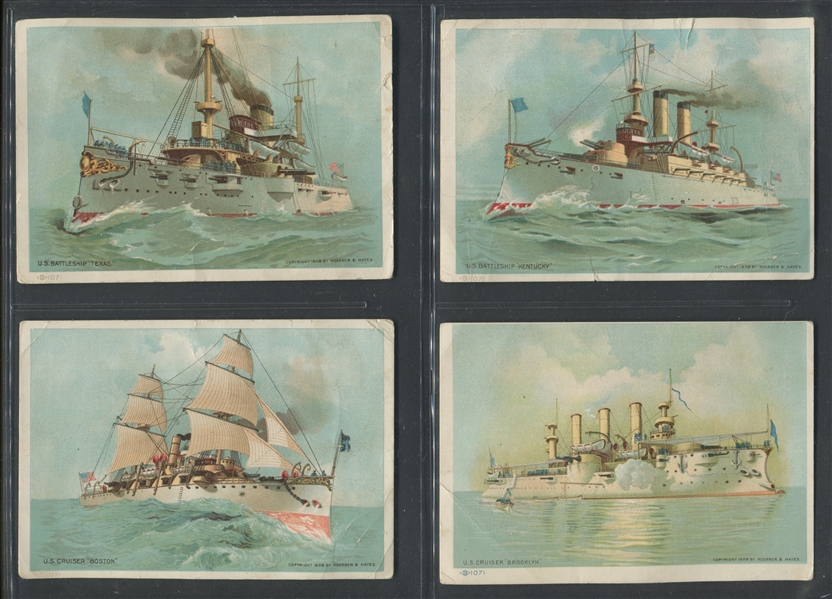 H620 Singer American Naval Ships Cards Lot of (4) Different