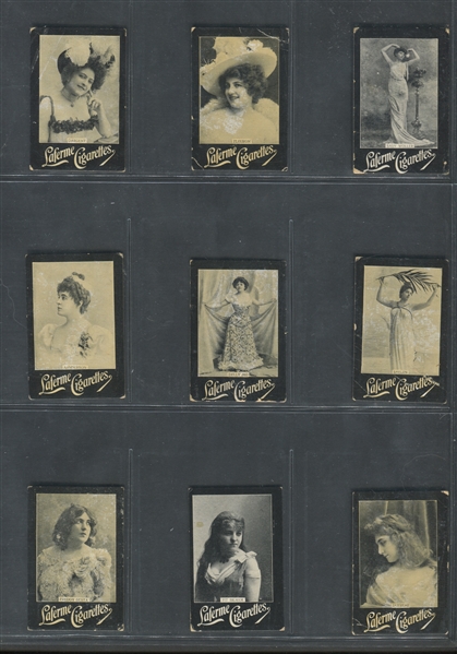 1910's Laferme Cigarettes Actresses Lot of (9) Different