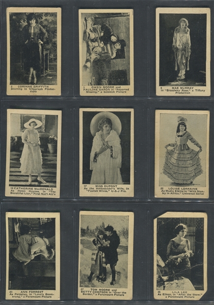 E124 American Caramel Movie Actor and Actresses Lot of (15) Cards