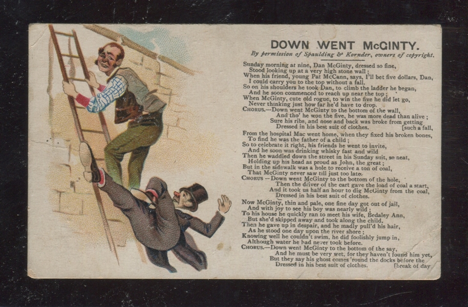 N565 Blackwell's Durham Illustrated Songs Down went McGinty Type Card