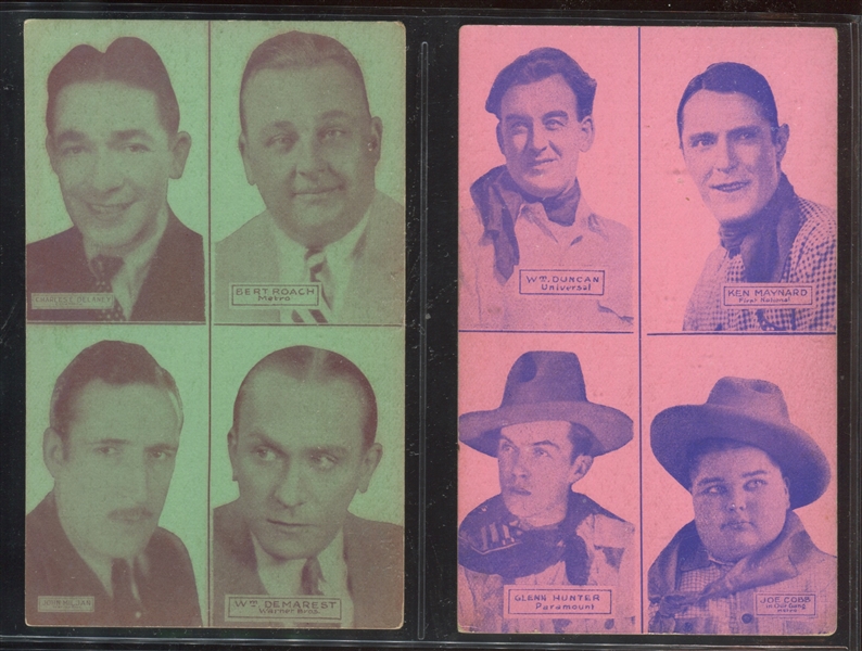 Interesting 1940's Exhibit 4-in-1 Lot of (2) Cards