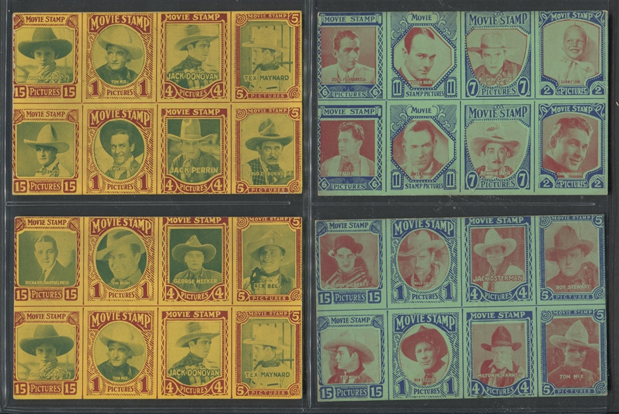 1930's Exhibit Western 8-in-1 Lot of (5) Cards 