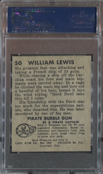 1948 Leaf Pirates #50 William Lewis PSA8 NM-MT