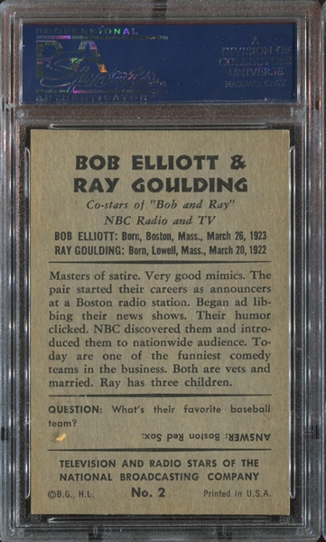 1953 Bowman “TV & Radio Stars of NBC” #2 PSA5 EX