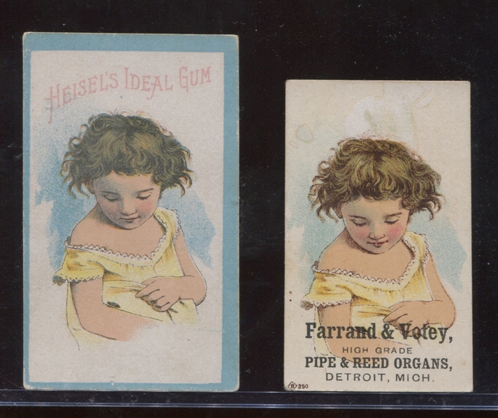 E182 Heisel's Ideal Gum Children Type Card with Matching Trade Card