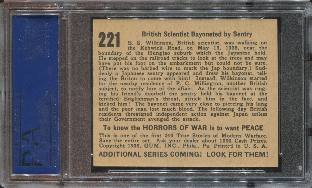 R69 Horrors of War #221 British Scientist Semi-High Number PSA8 NM-MT
