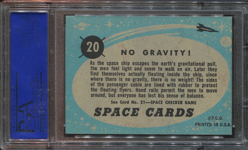1957 Topps Space #20 No Gravity! PSA7 NM