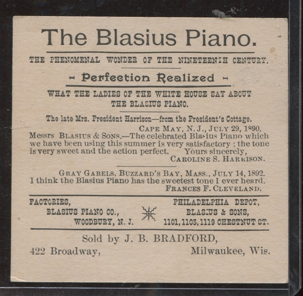 H600 Presidents Blasius Piano Dual Card - Cleveland / Harrison