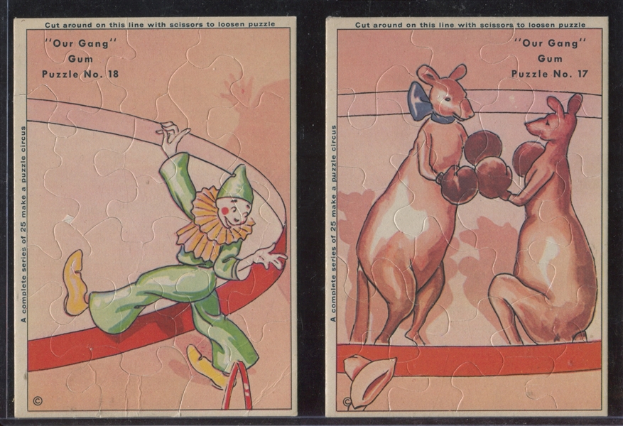 R194 Goudey Our Gang Circus Puzzle Near Set (21/25) Cards