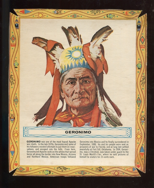 F273-7B Kellogg's Famous Indian Chiefs Geronimo Type Card