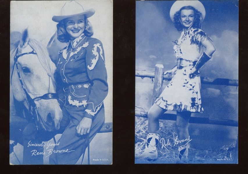 1940's Blue-Tint Cowboy's and Cowgirl's Lot of (18) Exhibits