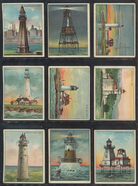 T77 Hassan Cigarettes Lighthouses Lot of (12) Cards