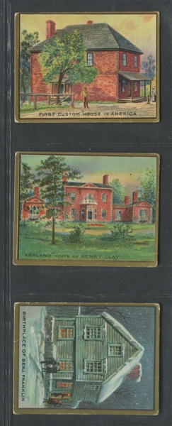 T69 Helmar Cigarettes Historic Homes Series Lot of (12) Cards
