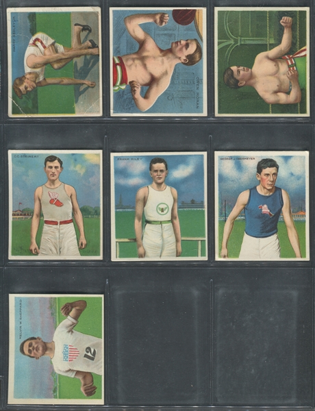 T218 Mecca Cigarettes Champion Athletes & Prizefighters Lot of (7) Higher Grade Cards