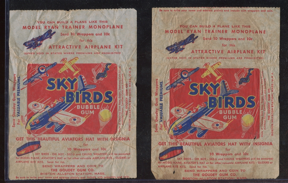 R137 Goudey Gum Sky Birds Lot of (3) Wrappers
