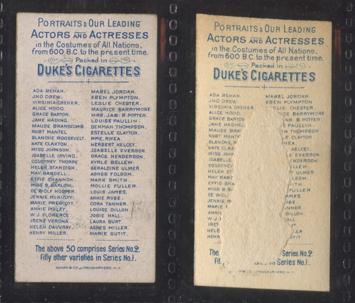 N71 Duke Cigarettes Actors & Actresses Lot of (22) Cards