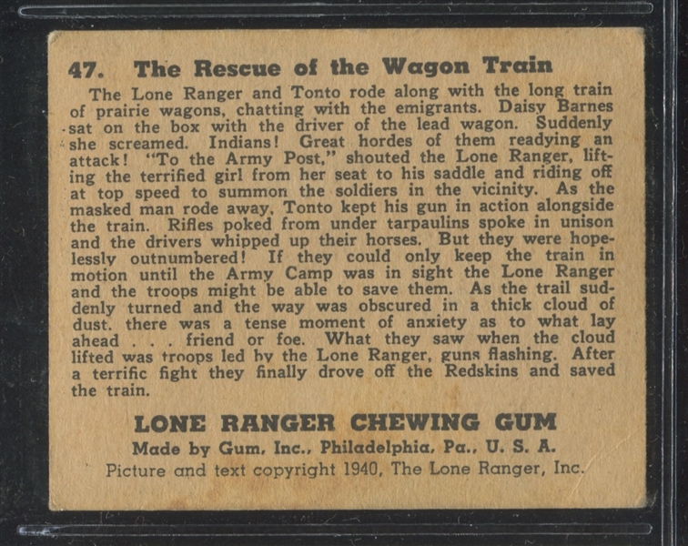 R83 Gum Inc Lone Ranger High Number #47 The Rescue of the Wagon Train