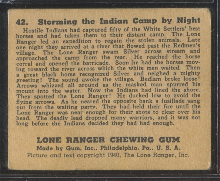R83 Gum Inc Lone Ranger High Number #42 Storming the Indian Camp by Night