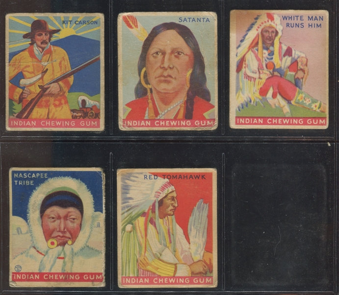 R73 Goudey Gum Indians Lot of (17) With Sitting Bull and Pocahantas