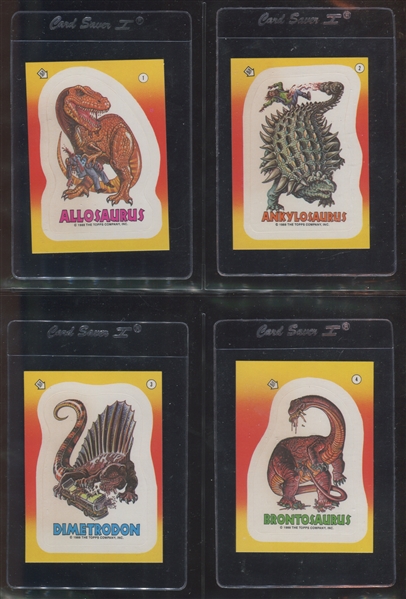 1988 Topps Dinosaurs Attack Complete Set of (55) Cards and (11) NM-MT Stickers