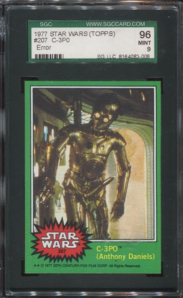 1977 Topps Star Wars #207 Error Card SGC96 MINT