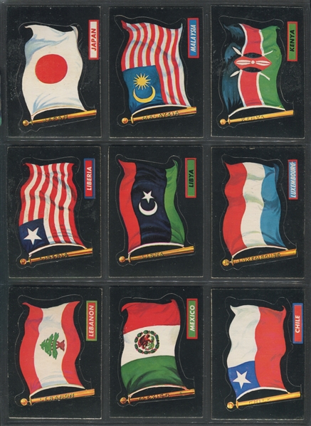 1970 O-Pee-Chee Flags of the World Complete Set of (77) Cards and (17) Pieces Play Money