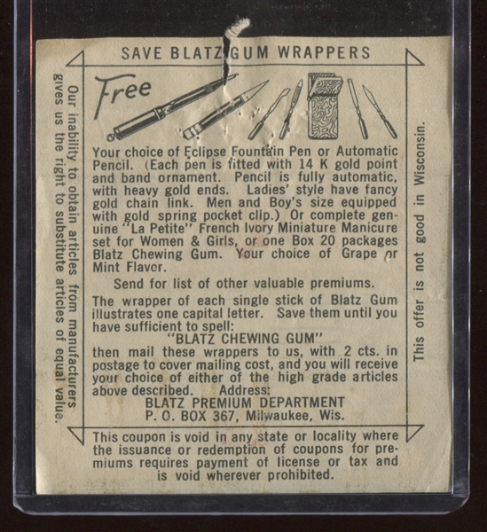 R197 Blatz Gum Screen Stars Near Set (17/20) Cards With Blatz Gum Wrapper