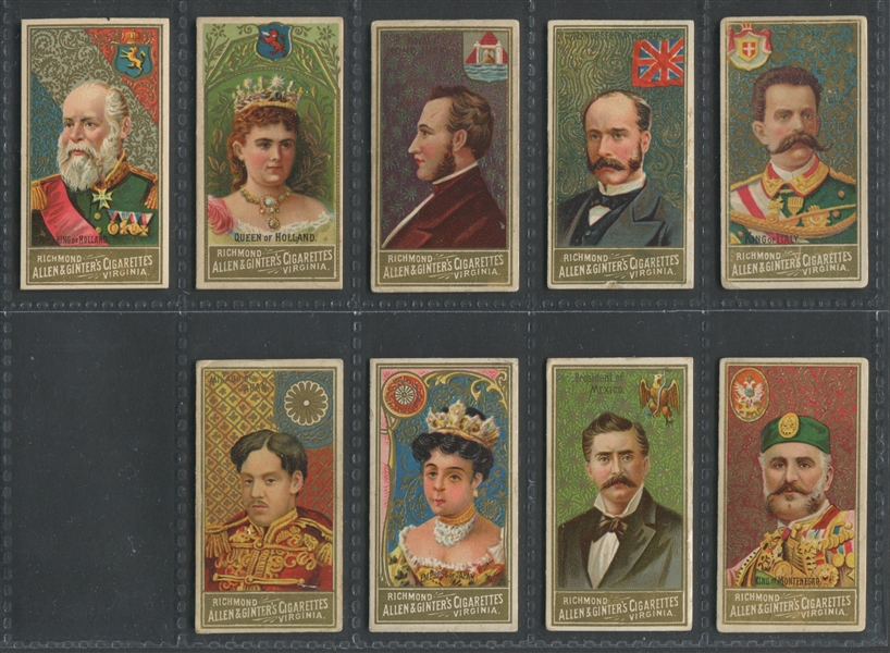 N34 Allen & Ginter World's Sovereigns Near Set (45/50) Cards