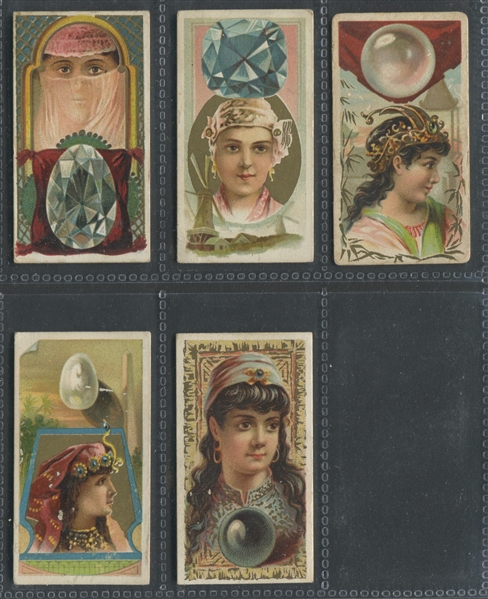 N218 Kinney Cigarettes Famous Gems of the World Lot of (5) Cards