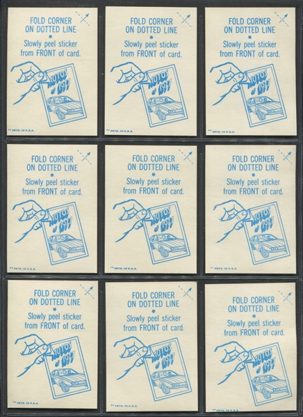 1977 Topps Autos of '77 Auto Brand Stickers Complete Set of (20) 