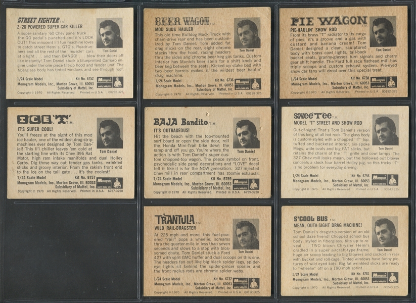 1970 Monogram Model Cards Lot of (8) Cards