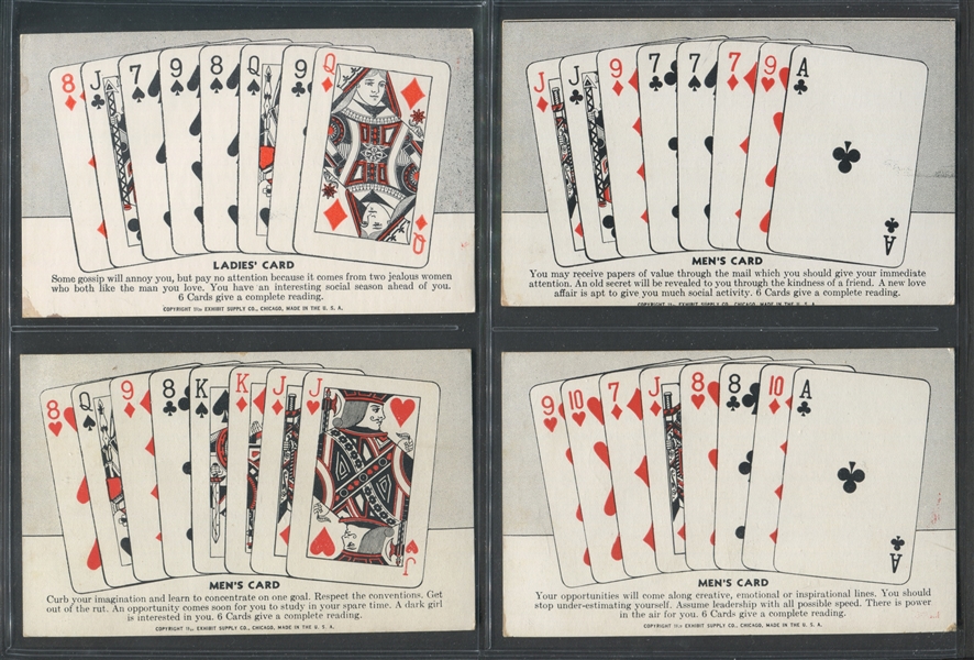 1950's Exhibit Playing Card Hands Lot of (11) Cards