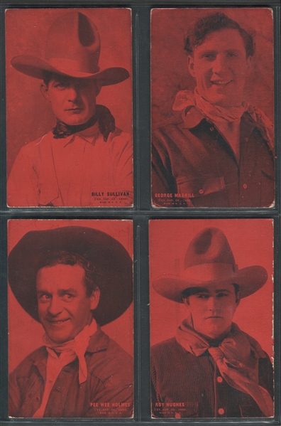 1920's Red Tint Western Stars Lot of (12) Cards