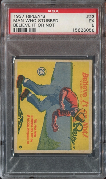 R21 Wolverine Gum Ripley's Believe it or Not #23 Man who stubbed PSA5 EX