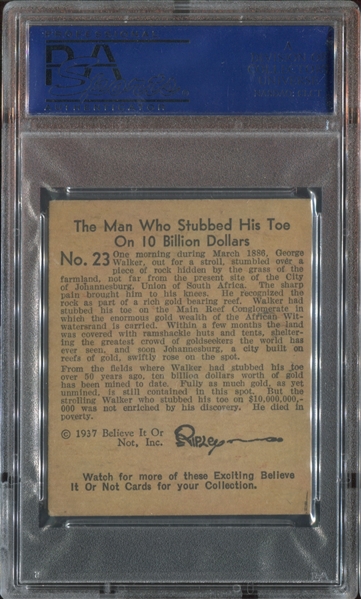 R21 Wolverine Gum Ripley's Believe it or Not #23 Man who stubbed PSA5 EX