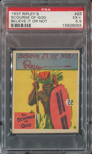 R21 Wolverine Gum Ripley's Believe it or Not #22 Scourge of God PSA6 EX-MT