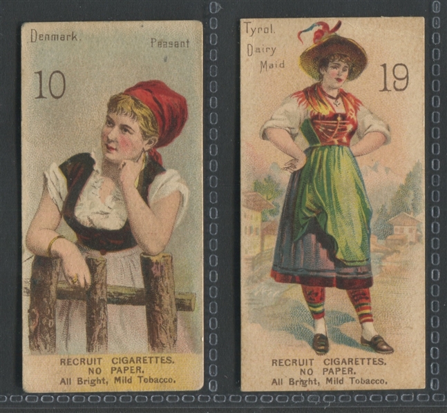 N376 Recruit Cigarettes Costumes Lot of (2) Cards