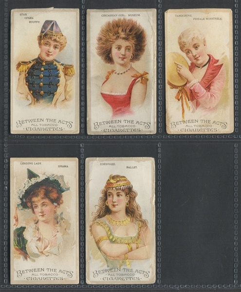 N348 Hall's Between the Acts Theatrical Types Lot of (5) Cards