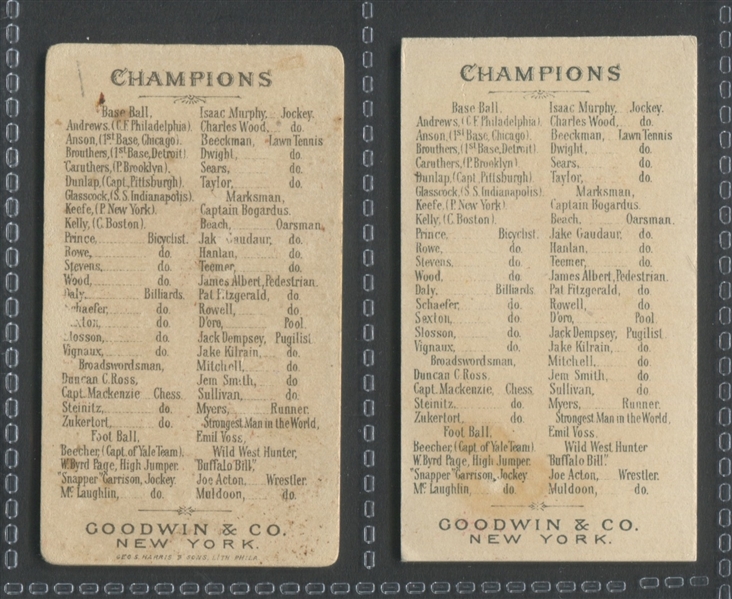 N162 Goodwin Champions Lot of (2) Cards