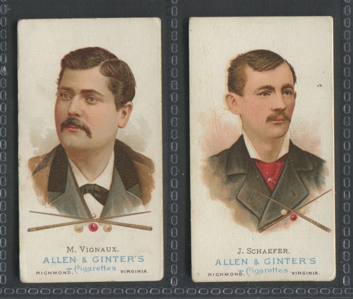 N28 Allen & Ginter World's Champions (Series I) Lot of (2) Billiard Players