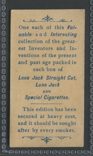 N365 Lone Jack Cigarettes Inventors Alexander Graham Bell