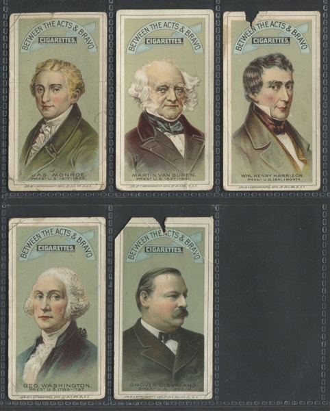 N346 Hall's Between the Acts Presidents Lot of (5) Different Cards